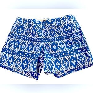 J. Crew Blue and White Cotton‎ Chino Side Zip 5'' inseam Shorts City Fit- 6
